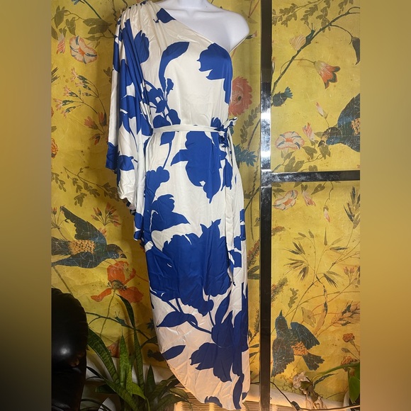 Anthropologie Hutch Stretch Satin One-Shoulder Maxi Dress - Picture 6 of 9